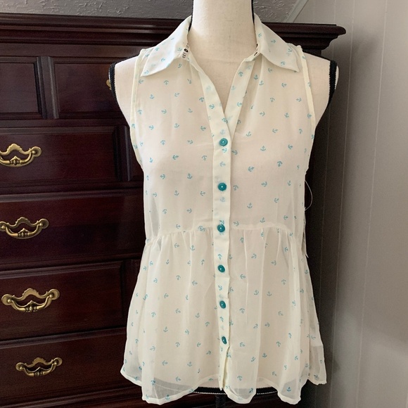 Roxy from Pacsun NWT Sheer Sleeveless Medium Top - Picture 1 of 10